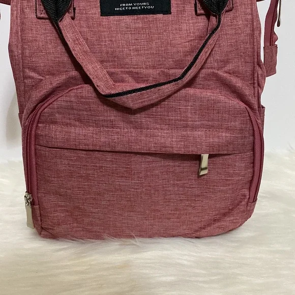 Baby Diaper Bag Maroon With Gray interior NWOT - Picture 3 of 11